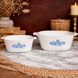 Vintage CorningWare Corn Flower Bakeware‎ Dish Set
